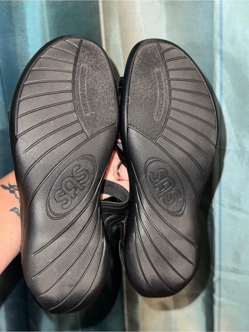 SAS Black Strappy Comfort Sandals - Picture 3 of 4